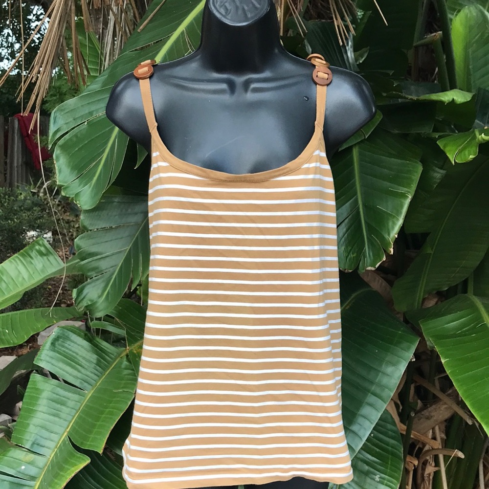 Jones New York stripe spaghetti strap tank